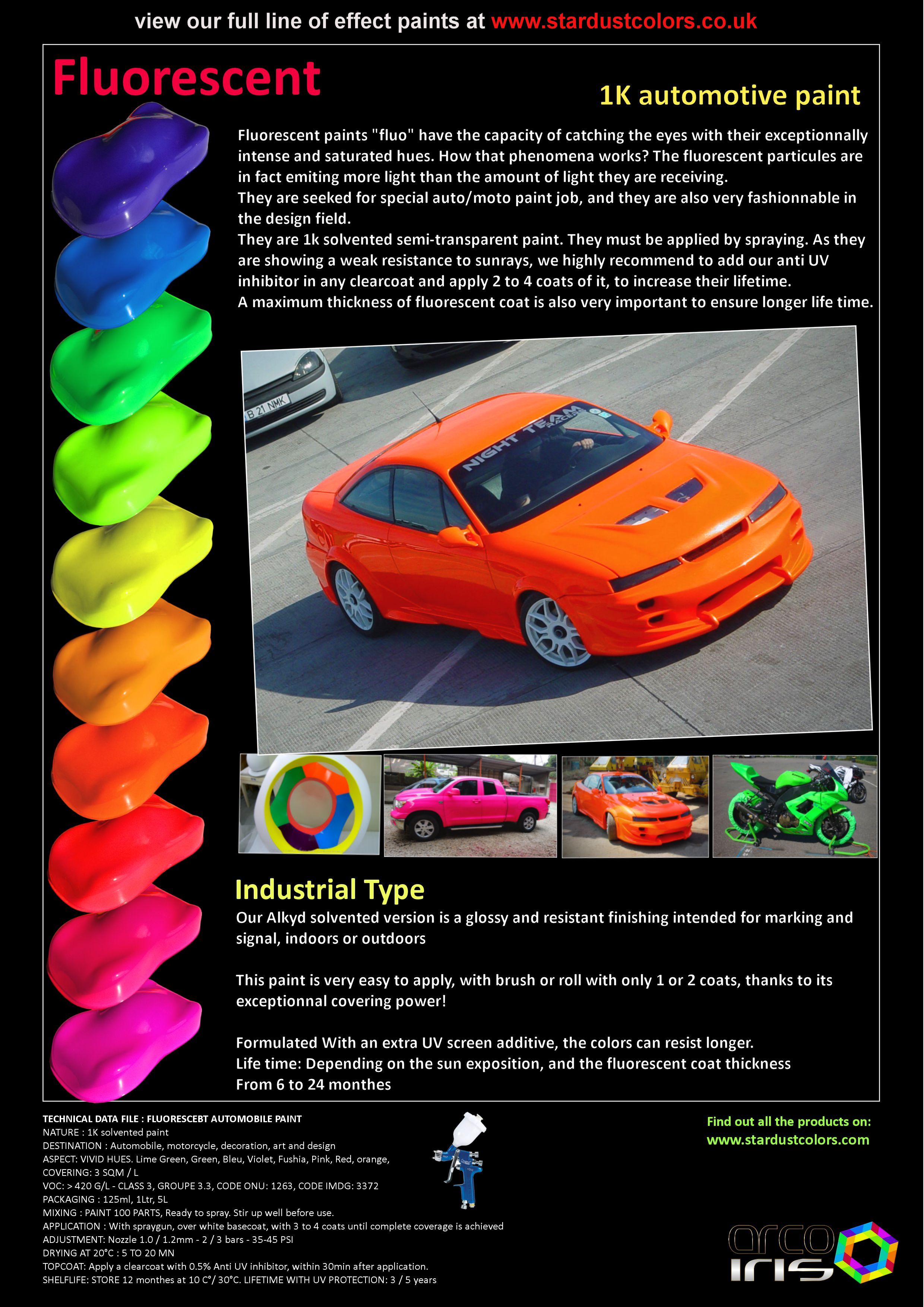 Fluorescent Paint Color Chart