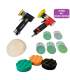 Mini pneumatic polisher 75 mm with plate and foams