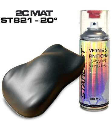 Bi-component matte aerosol spray topcoat - 2 matte or satin effects