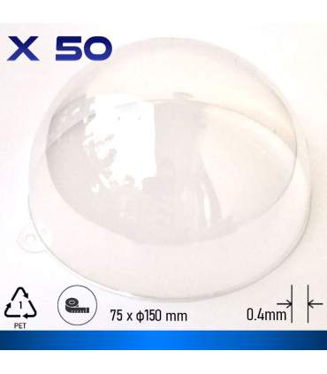 Half ball, glossy PET plastic, for custom paint samples