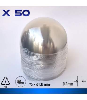 Half ball, glossy PET plastic, for custom paint samples