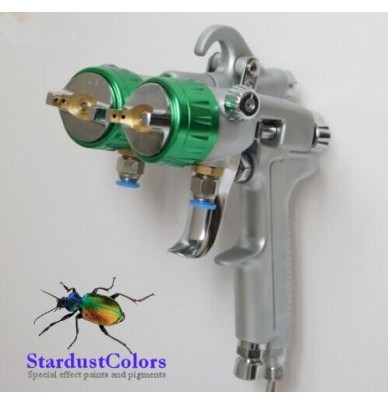 Dual Nozzle Chrome Paint Spray Gun