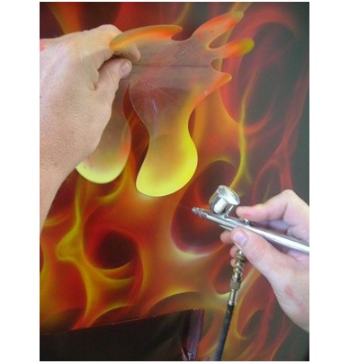 GREEN LIVE FIRE True Realistic Flame Airbrush Paint Kit