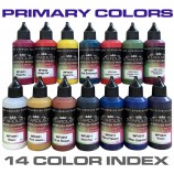 14 Primary colors Color Index for airbrush
