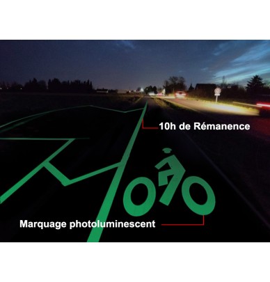 Phosphorescent paint for roads and bike paths