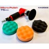 Mini pneumatic polisher 75 mm with plate and foams