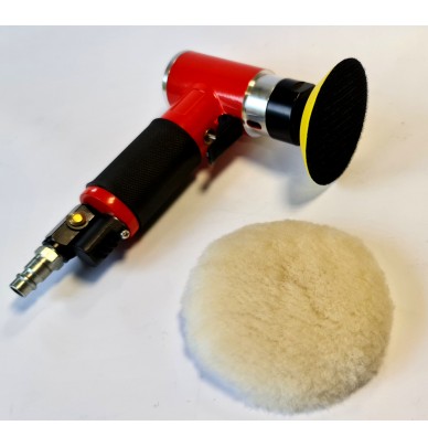 Mini pneumatic polisher 75 mm with plate and foams