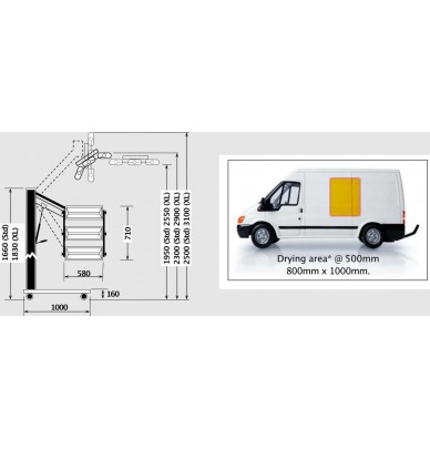 Mobile bodywork infrared lamp 3000W – with mobile arm and control