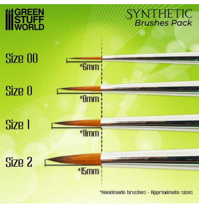 Synthetic brush for modeling painting and 3D printing GREEN SERIES range