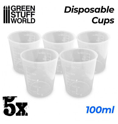 Disposable measuring cups 100ml – Set of 5