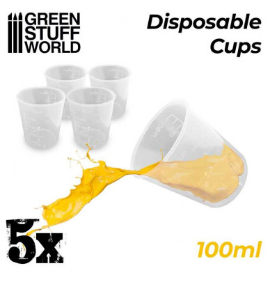 Disposable measuring cups 100ml – Set of 5