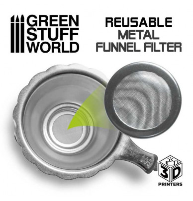 Reusable funnel with metal filter