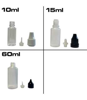Mini plastic bottle 10ml, 15ml or 60ml
