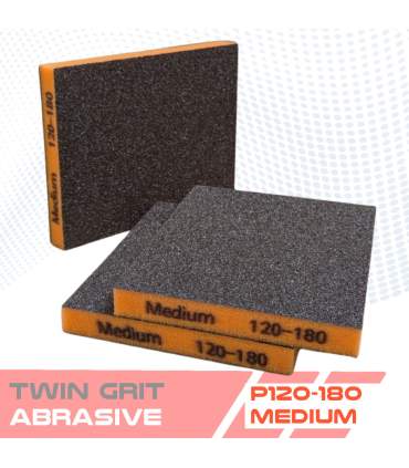 TWIN GRIT double-sided abrasive foam sponges – 5 sanding grits