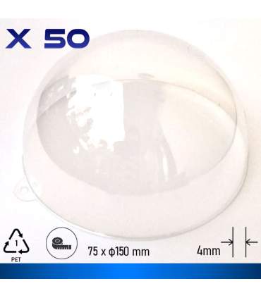 Half ball, glossy PET plastic, for custom paint samples