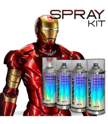 Paint kit for painting IRON MAN in red and gold – Spray can or airbrush