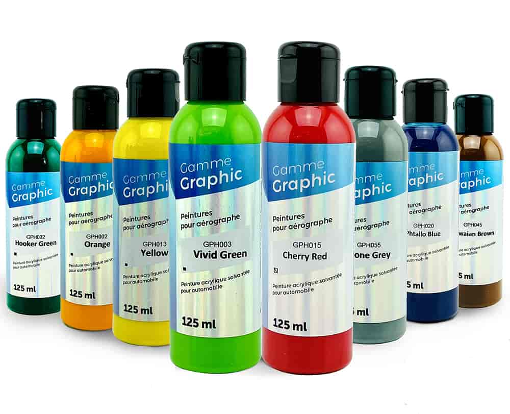 Opaque colors of GRAPHIC airbrush paints
