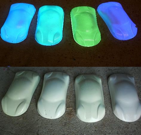 phosphorescent paint for a car bodywork