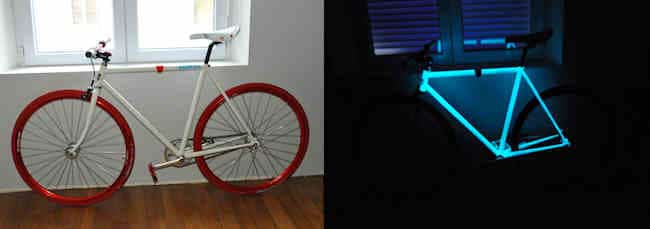 Phosphorescent paint for the bike
