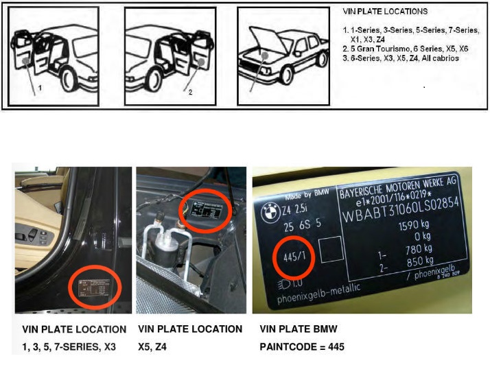 BMW car color code - Car paint BMW