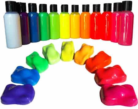 Acrylic fluorescent airbrush paints