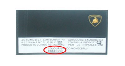 LAMBORGHINI car color code - LAMBORGHINI car paint