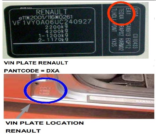 RENAULT car color code - RENAULT car paint