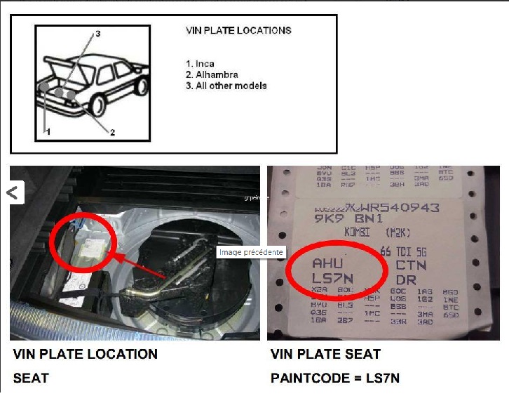 SEAT car color code - car paint SEAT